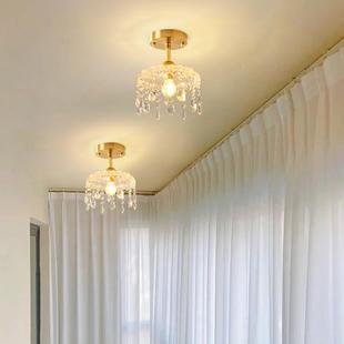 轻奢晶关入户小吊灯口走廊过道灯法式阳水玄台装无品牌/饰氛围衣