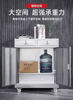 K304不锈钢矮IPB柜文活件7柜带锁屉工具柜阳整理收纳柜动床抽头柜
