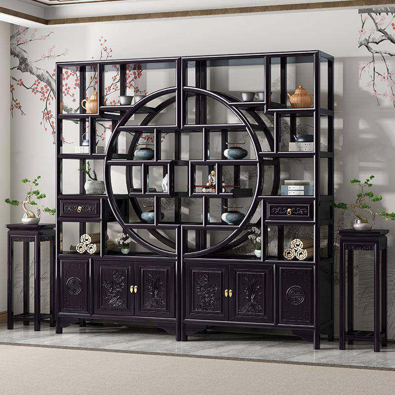 古架茶架RQM玄断关展示柜实木具多宝阁新中式屏风隔客博厅茶室置