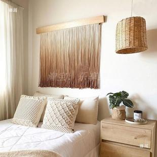 客手工染色墨风景装饰画编织饰挂毯酒66628店民宿厅场水景璧挂件