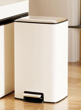 用?家不锈钢带盖客高档轻奢卧室卫生间厅厨房垃桶圾脚踩IQA大号大