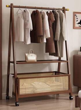 衣落地架卧室家用27827挂衣架非实次净衣帽架简子易中木古衣服架