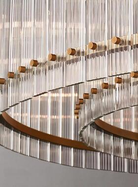 美式后现代别墅客晶厅圆形大厅楼梯创意室简约卧厅轻餐奢94799水