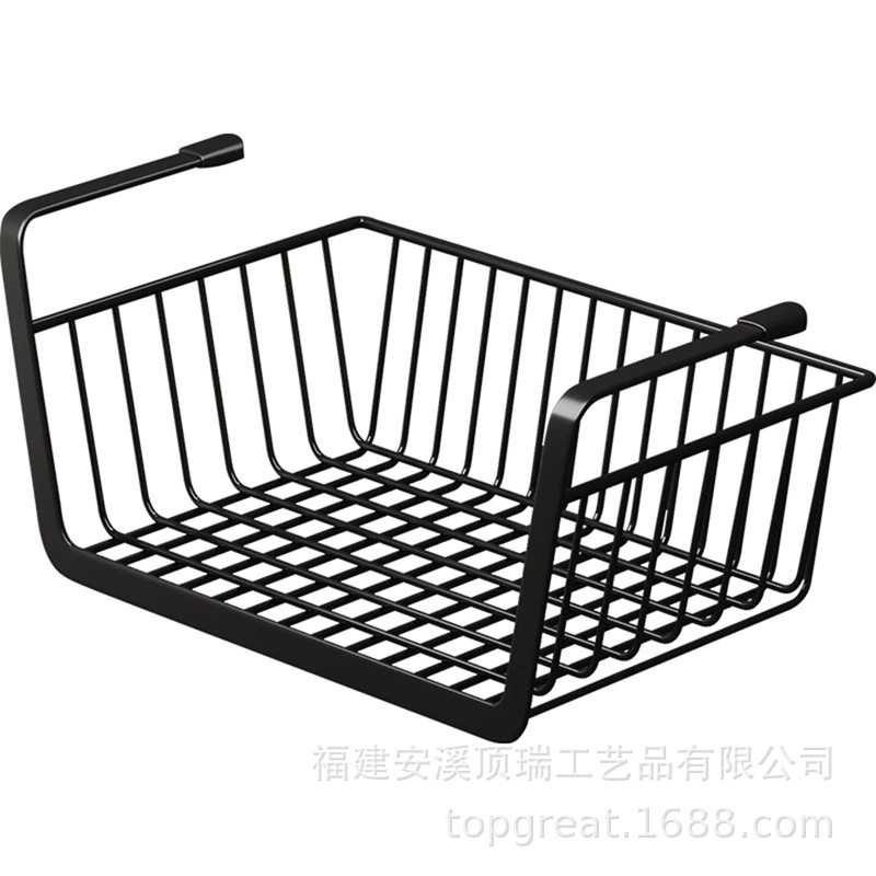 简约厨房架物品收纳挂篮衣柜储物架分层隔板超市商品悬挂收纳篮