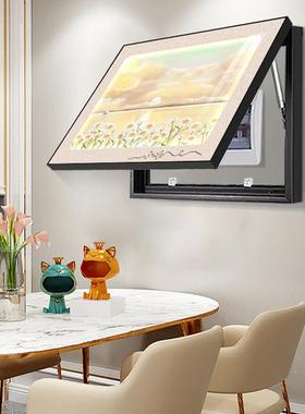 奶油风电表箱装画多SQ70802媒体配箱免饰打开孔壁画弱电箱关盒电