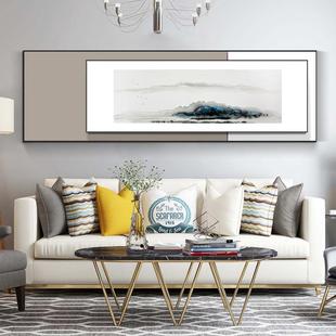 墨山式新中叠画客厅沙发背景画饰书房茶室中装国风水88537墨风景