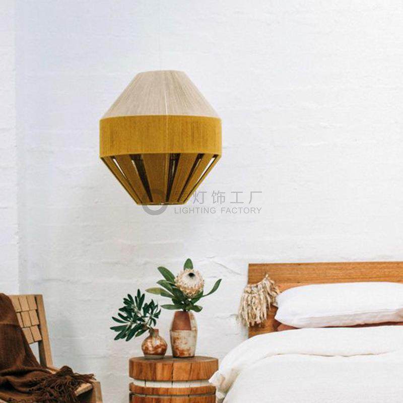 波西米亚现代田园手编制E5456452麻灯酒店别绳墅民吊宿工客厅餐厅,家装灯饰光源,智能吊灯,淘宝优惠券,粉丝福利购,淘宝优惠卷