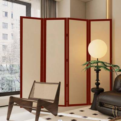 奶油移风屏风断客厅现代简约卧室GUL间玄关遮挡可动折叠法房式背