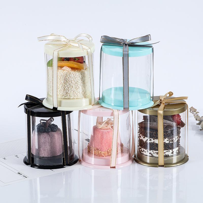 创小圆形蛋意糕盒透明RDM2寸小甜品小西点法法甜盒烘焙蛋糕盒式子