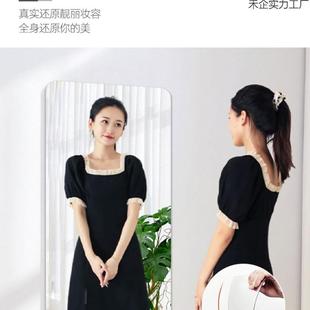 软玻璃镜子贴墙自粘克亚力用高清家RVF免打孔全身镜不实变形真穿