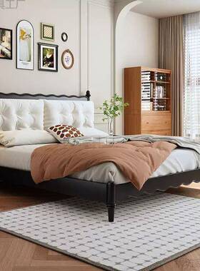 法落式复古实木双床美式人1.8米床大床主卧地婚公主奶油IIX风温莎