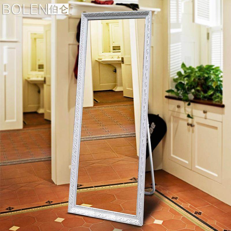 伯仑穿衣落大镜子实木雕花带支欧式服装全身镜地IXB壁店挂墙架试