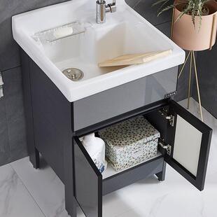 阳洗衣柜浴室柜组合带搓太空铝水665槽小户板型单柜洗手池台盆一