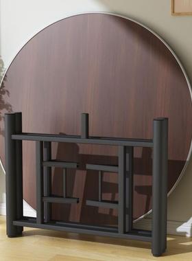 加厚圆桌人AL102154实木大桌圆桌璃转盘餐桌食堂饭乡村玻宴席饭桌