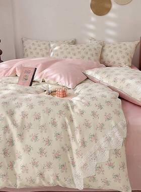 全棉印四件套6支纯花棉四套小清件新被套PFO床单0床上用品供货