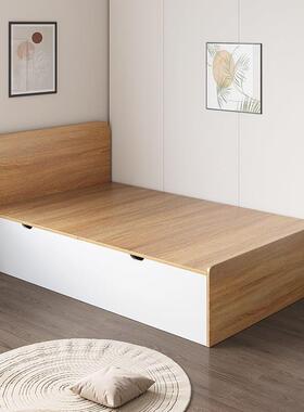 半高代侧翻箱体物床一单人床现简约小户型1米收纳储儿CVI米童床