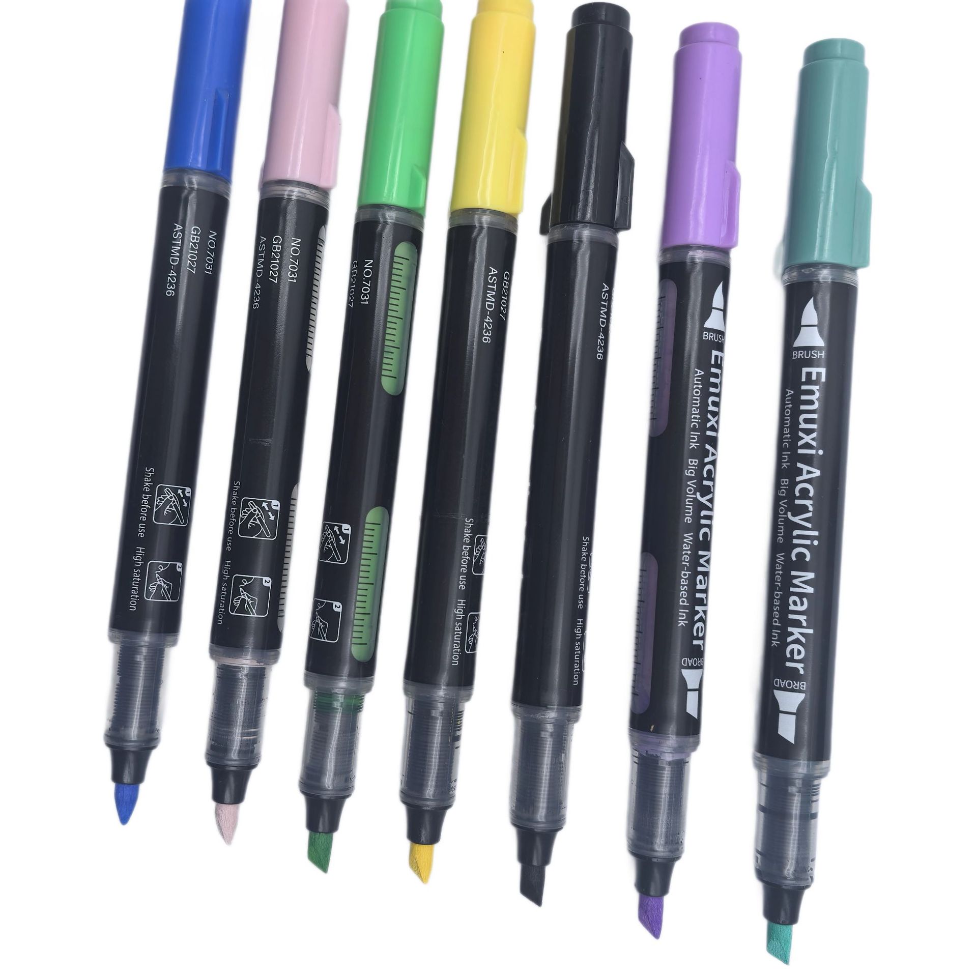 双头直液式丙烯马克笔儿童不透色叠色专用水洗软头小学生彩笔速干