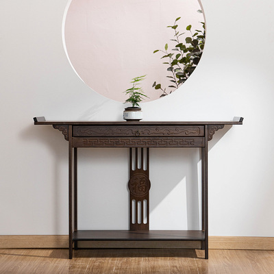 新中式玄关桌实木置物架柜玄关小条案窄长条供桌条几桌子靠墙家用