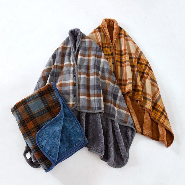 披肩斗篷式毯子加厚发热保暖办公室午休毯空调房午睡加绒带扣盖毯,居家日用,保暖披肩,淘宝优惠券,粉丝福利购,淘宝优惠卷