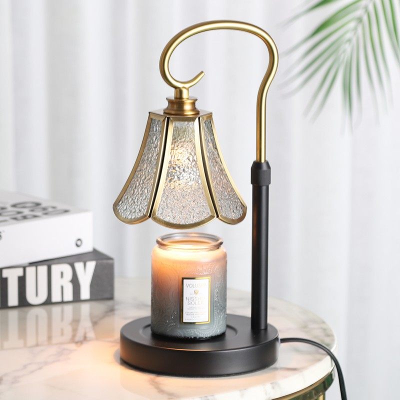 香薰灯床头灯熔蜡卧式玻璃灯罩调节高度氛围台灯可定时家用融烛定