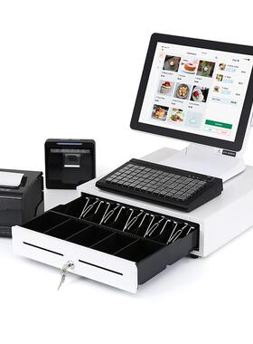 超市便利店15寸通用白色收银一体机智能收银系统铝合金外壳散热