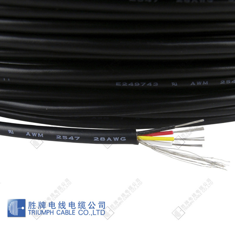 东莞胜牌电线批量供应USB信号线UL254728AWG3芯屏蔽线