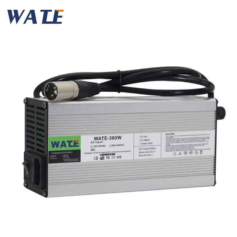 48V5A充电器48V铅酸智能充电器输出电压55.2V银色铝壳带风扇