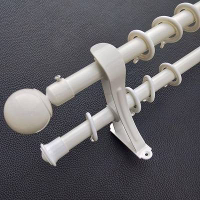 百搭艺术杆22MM罗马杆白色单杆双杆窗帘杆散裁送支架头子