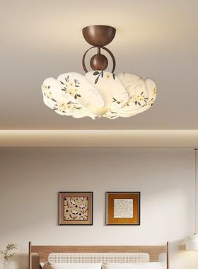 法式中古风印花布艺宋氏美学新款复古高级感书房间灯卧室吸顶灯