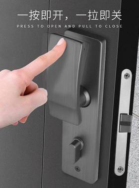 推拉门锁室内卧室房间现代静音黑色木门把手锁现代通用型锁具