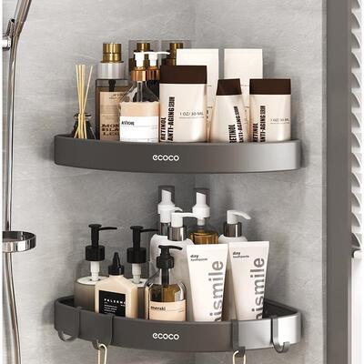 免打孔浴室三角置物架防锈浴室卫生间墙上壁挂厕所转角大号收纳架