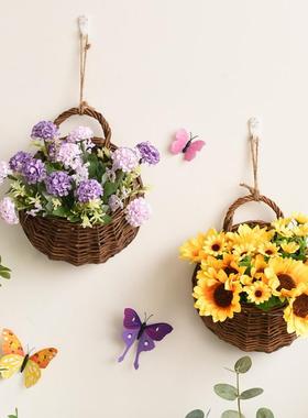 田园墙上装饰花篮挂件客厅阳台墙面壁挂花器卧室餐厅创意植物新款