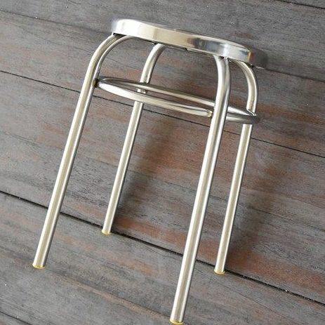 不锈钢加圈加固凳子办公室 加厚家用椅子 简约圆凳餐桌凳学校商场