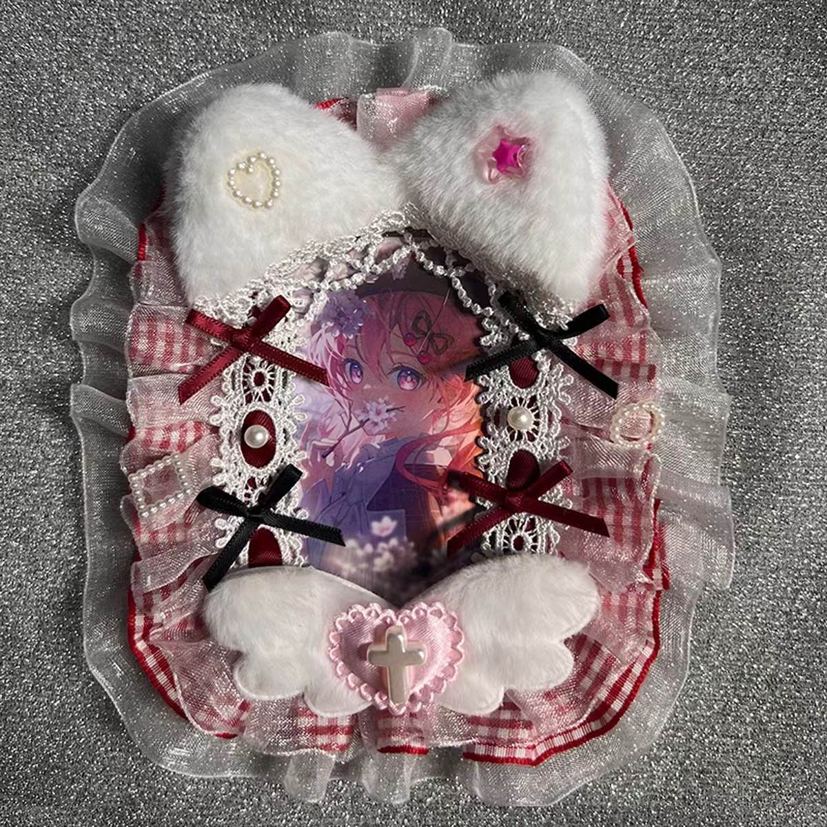 二次元可爱猫耳ins风蕾丝卡套咕