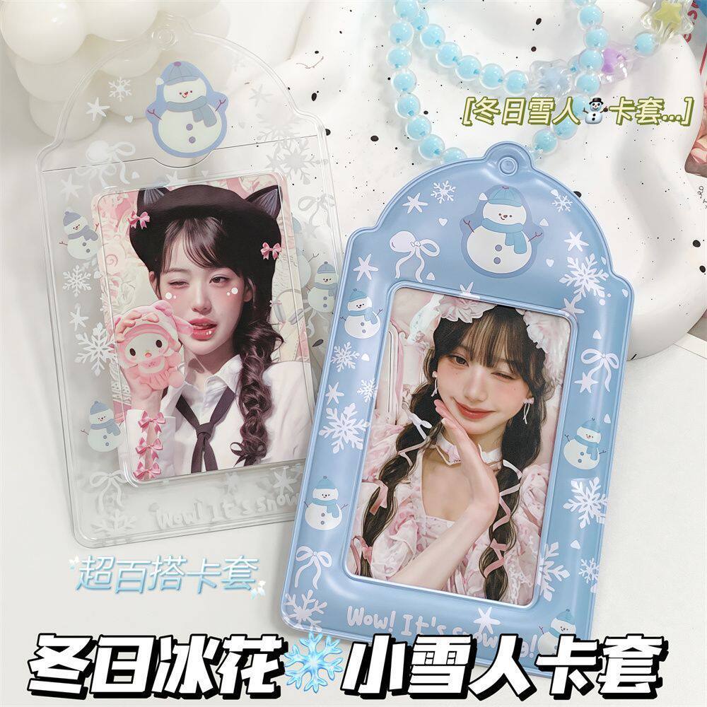 原创ins小雪人卡包展示挂件PVC卡