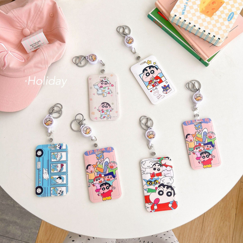 蜡笔小新伸缩易拉扣学生饭卡保护