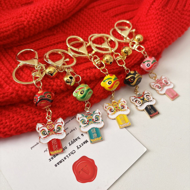 国风醒狮陶瓷招财开运背包挂饰祝