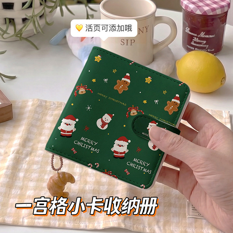 圣诞绿色一宫格相册女追星三寸小卡册相册拍立得高颜值名片卡片
