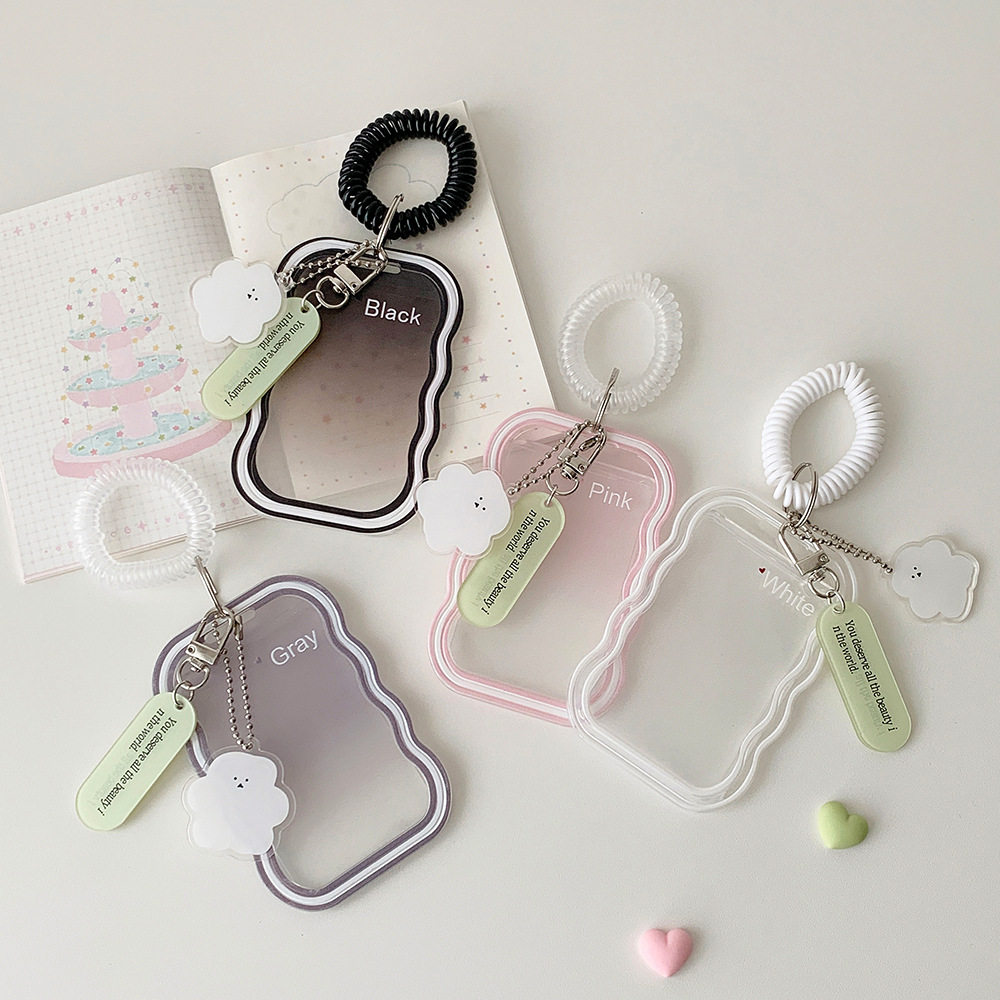 韩版弹力绳挂件卡套学生证件卡饭卡门禁卡卡包3寸追星小卡卡套女