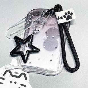 校园卡ins透明饭卡卡套公交挂绳身份证保护套高颜值钥匙扣防丢