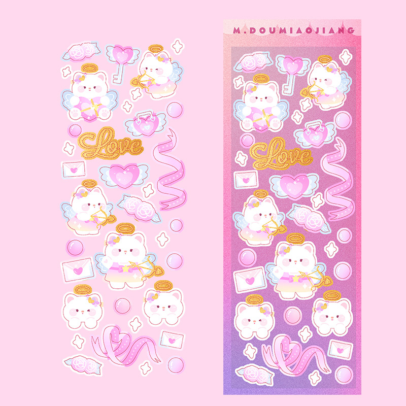 原创见习爱神卡通贴纸咕卡咕盘素