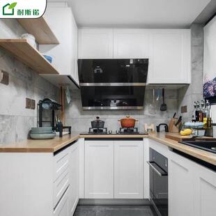 北京厂定制烤漆橱柜露水河原厂柜体亮光烤漆门板石英石台面