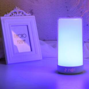 新款创意多功能LED电子闹钟灯模拟日出日落自然唤醒灯七彩小夜灯