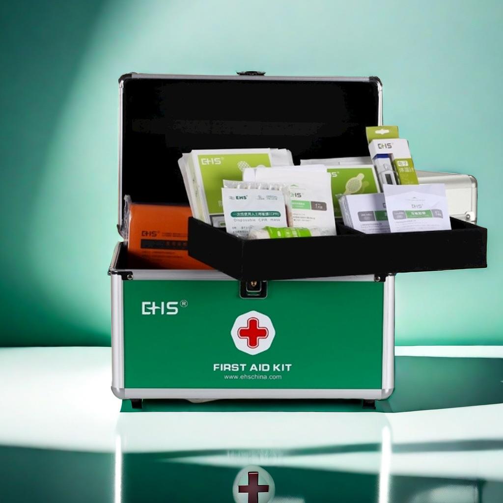 麦森EHS安心多用途急救箱K-001P/001B铝合金绿色AC3464手提单肩绿
