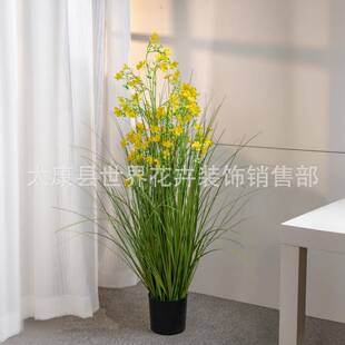仿真绿植造景瑞香花盆栽装饰花油菜花拍摄影假花仿真花高级感逼真