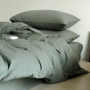 幽暗森林绿~全棉水洗棉床上用品四件套纯棉床单被套