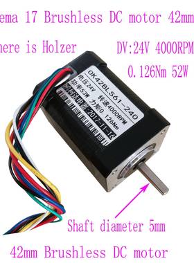 OK42BLS61-240Nema17BrushlessDCmotor42mm24V52W
