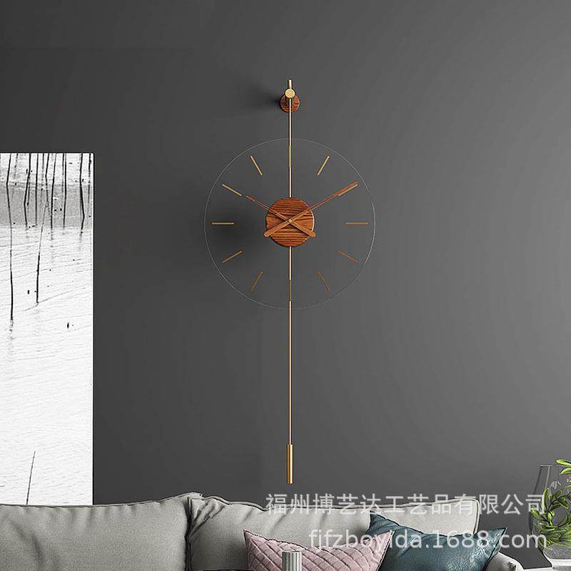 西班牙简约时尚客厅挂钟北欧轻奢风墙上装饰钟表玄关创意静音钟