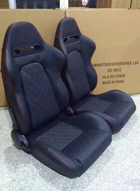 黑色PVC双滑道打格通用汽车赛车椅1019