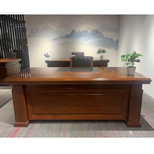 大气老板桌中式办公桌经理主管桌大班台实木皮班台CT1839/2039